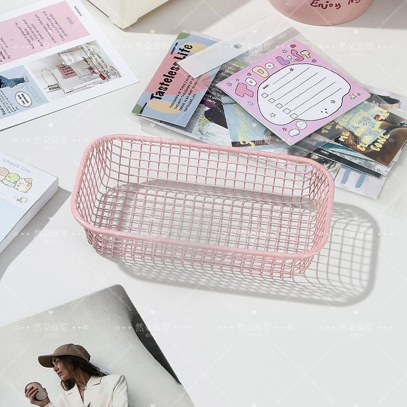Desktop Wire Storage Basket Organizer