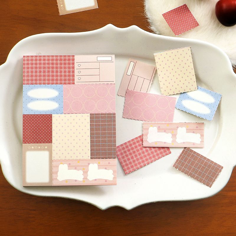 Retro Patchwork Sticky Notebook - Modomu