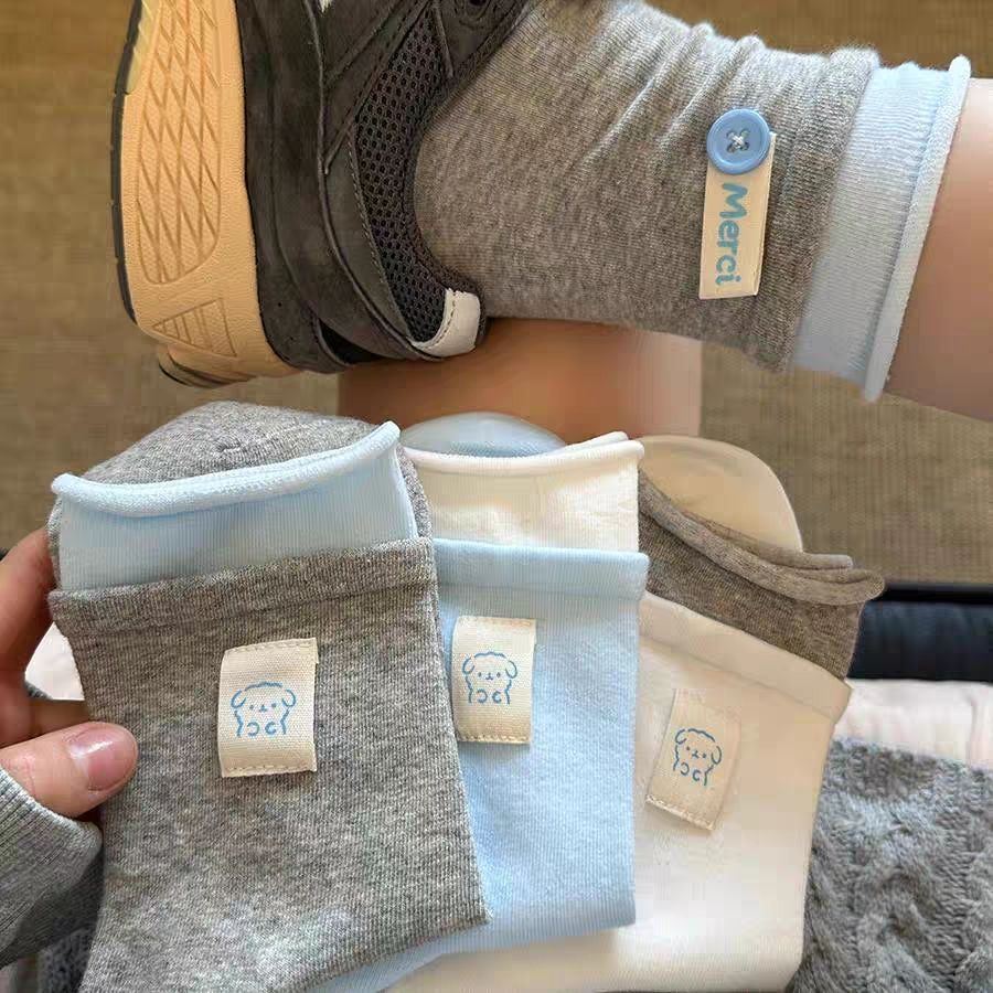Puppy Label Double-Cuff Socks