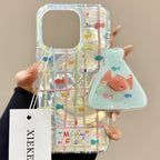 Patterned Grid Fish Phone Case - Modomu