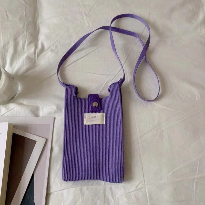 Ribbed Knit Phone Pouch