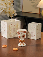 Bow Flower Ceramic Goblet Mug - Modomu