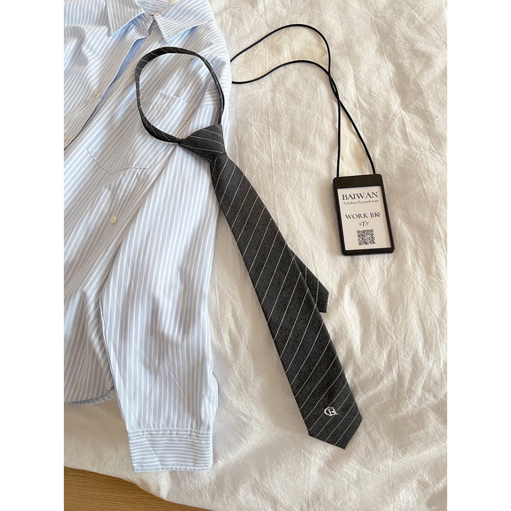 Striped College Zipper Tie - Modomu
