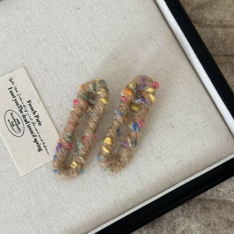 Plush Hair Clips Set