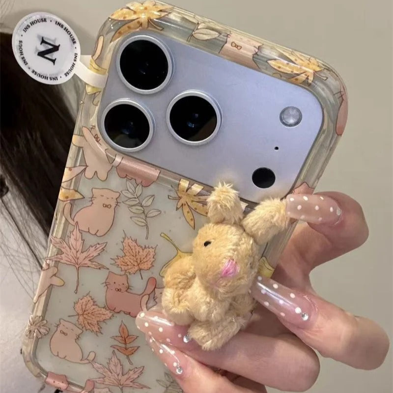 Maple Cat Plush Phone Case
