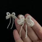 Bow Beaded Statement Earrings - Modomu