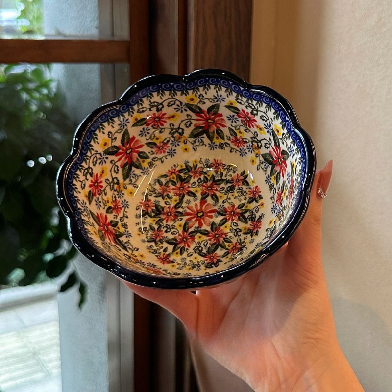 Scalloped Floral Rice Bowl