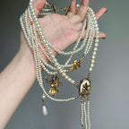 Layered Pearl Statement Necklace