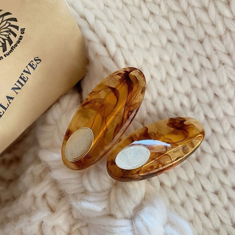 Amber Marbled Snap Clips