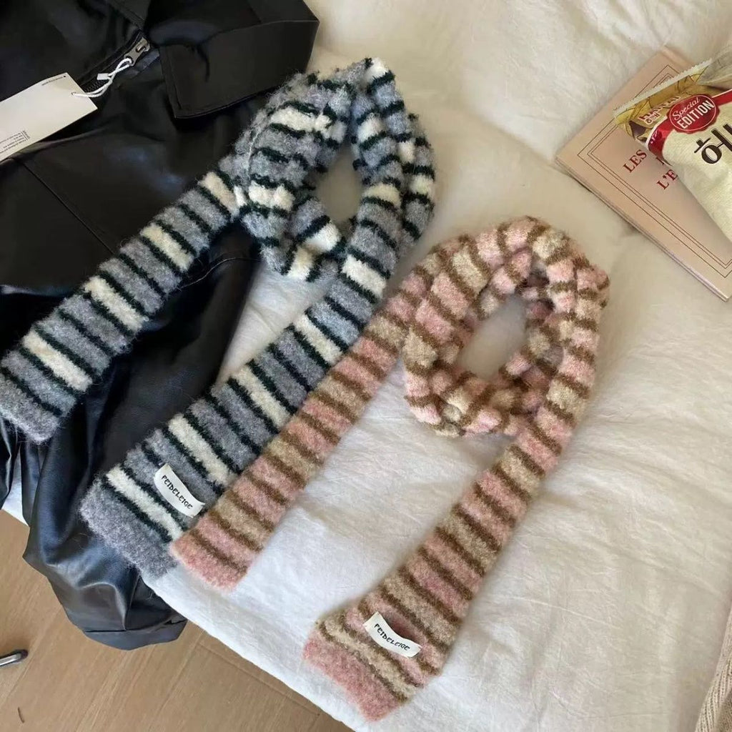 Striped Long Decorative Scarf - Modomu