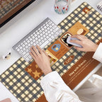 Retro Checkered Kitten Mouse Pad