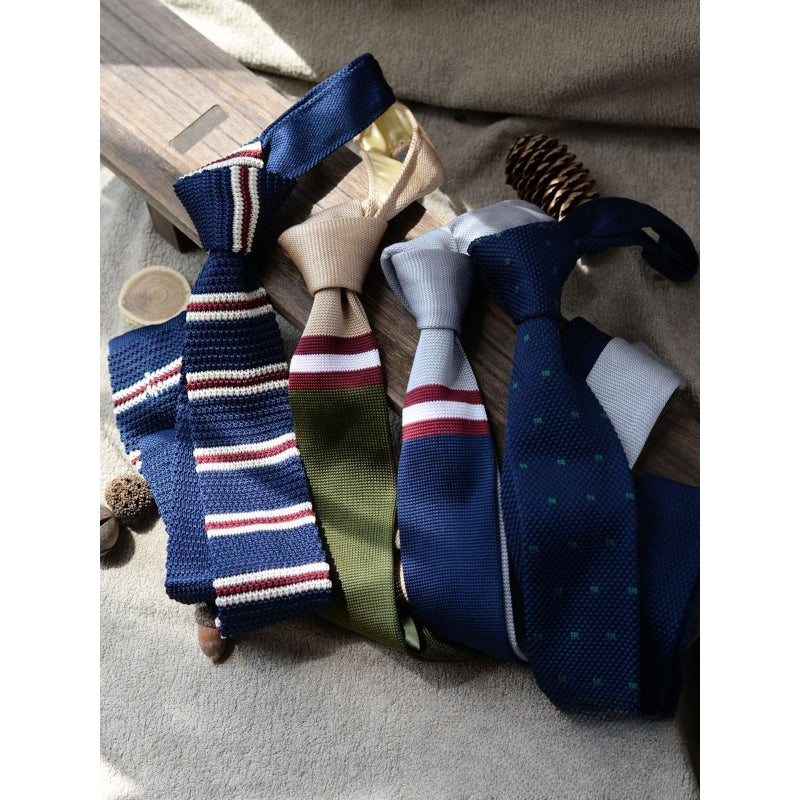Striped Knit Tie Vintage Style - Modomu