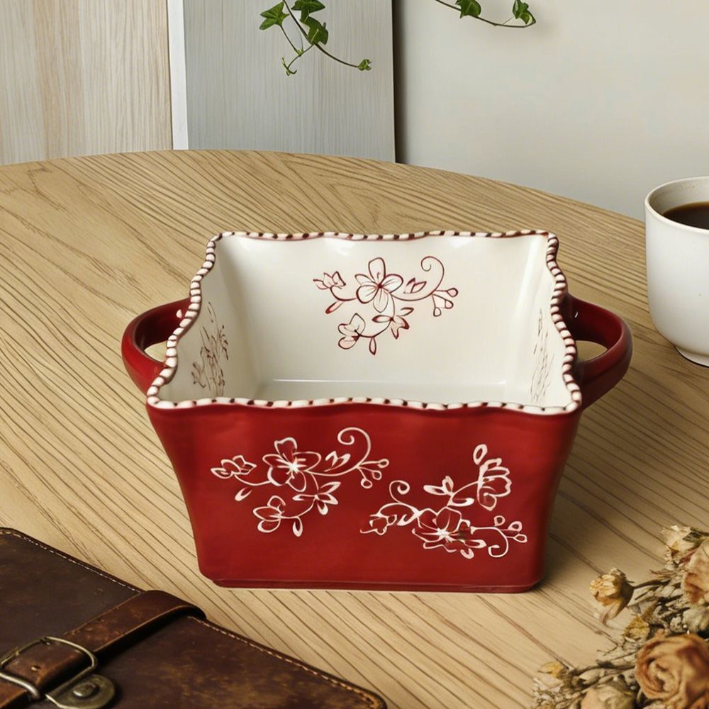 Embossed Floral Baking Bowl