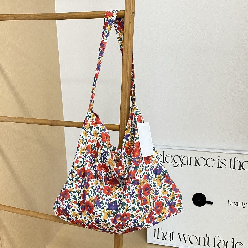 Printed Canvas Slouch Tote