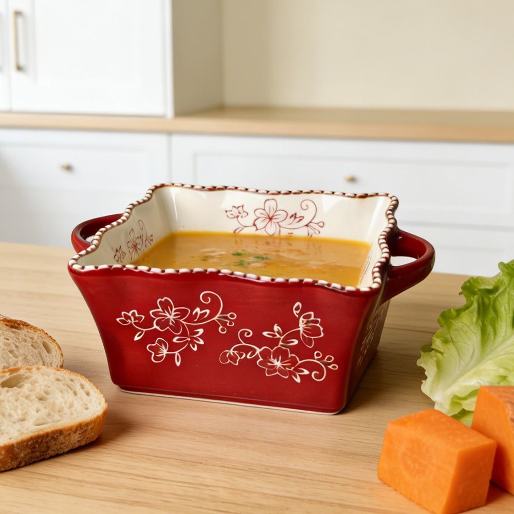 Embossed Floral Baking Bowl