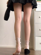 Frilled Sheer Mesh Ankle Socks