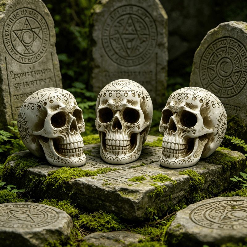 Engraved Skull Ornament