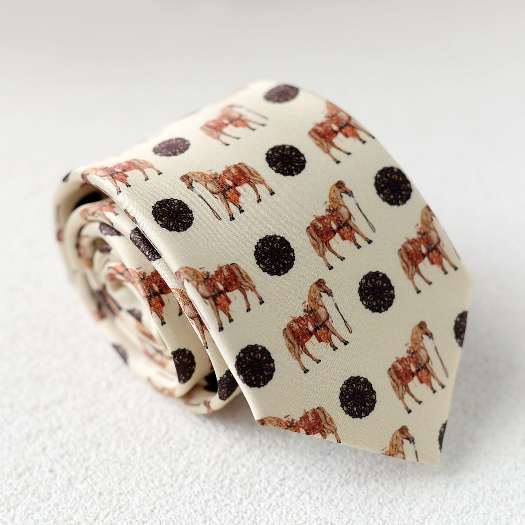 Hand Printed Retro Pattern Tie - Modomu