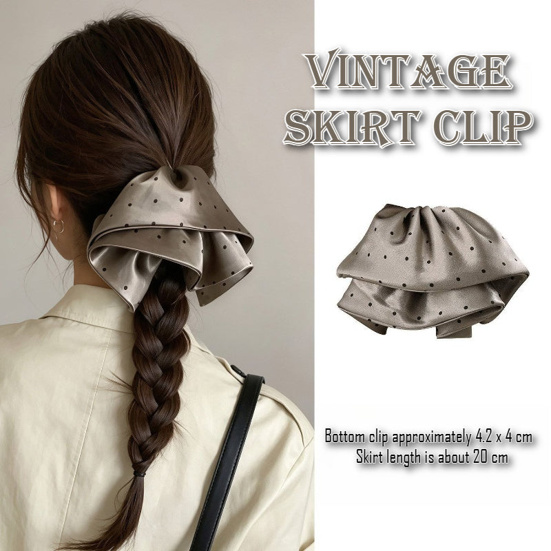 Satin Ruffle Ponytail Clip