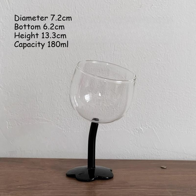 Tilted Flower Goblet Glass - Modomu