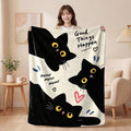 Black Cat Flannel Nap Blanket