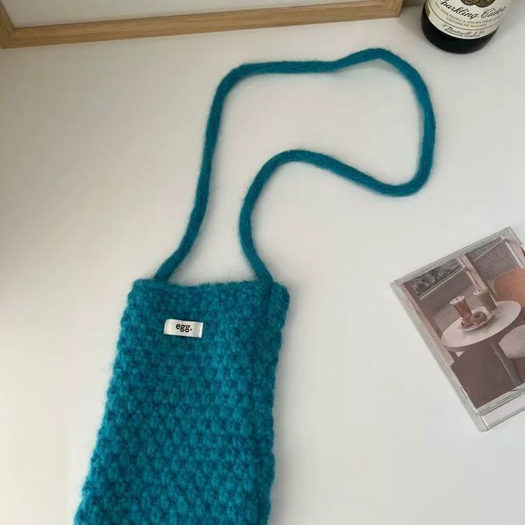 Popcorn Knit Phone Crossbody Bag