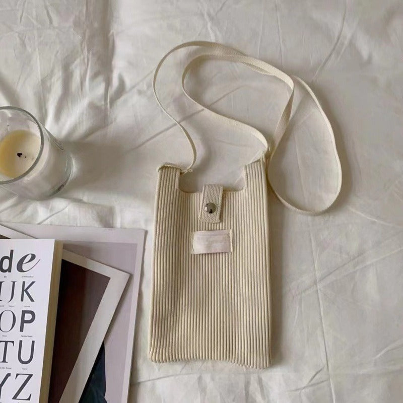 Ribbed Knit Phone Pouch