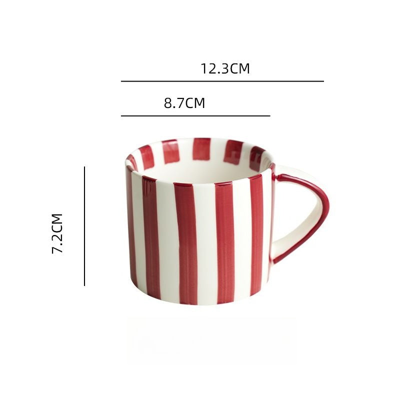 Hand-Painted Striped Ceramic Mug