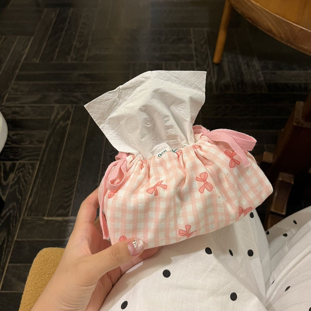 Plaid Bow Desktop Tissue Box - Modomu