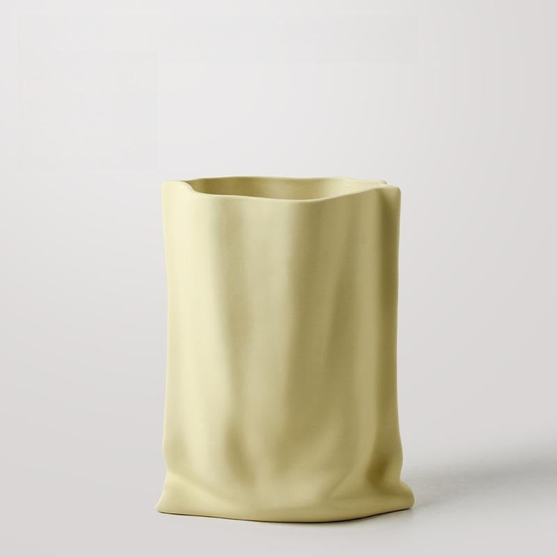 Textured Ceramic Paper Bag Vase - Modomu