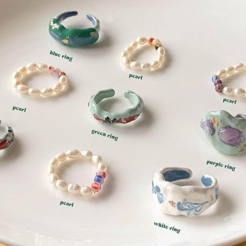 Open Design Drip Couple Ring - Modomu