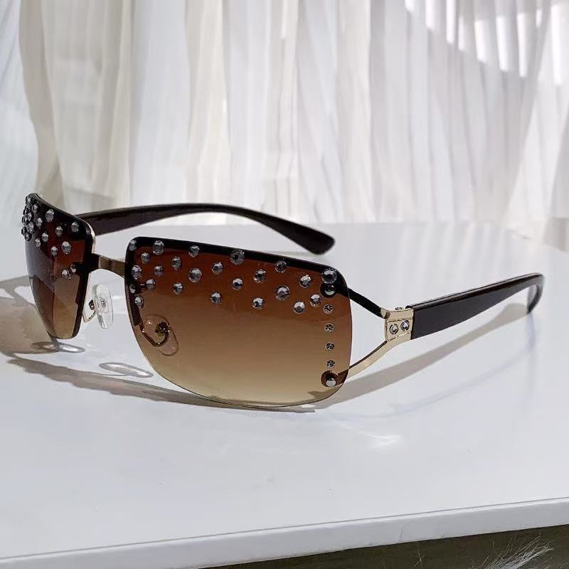 Rimless Crystal Fashion Sunglasses - Modomu