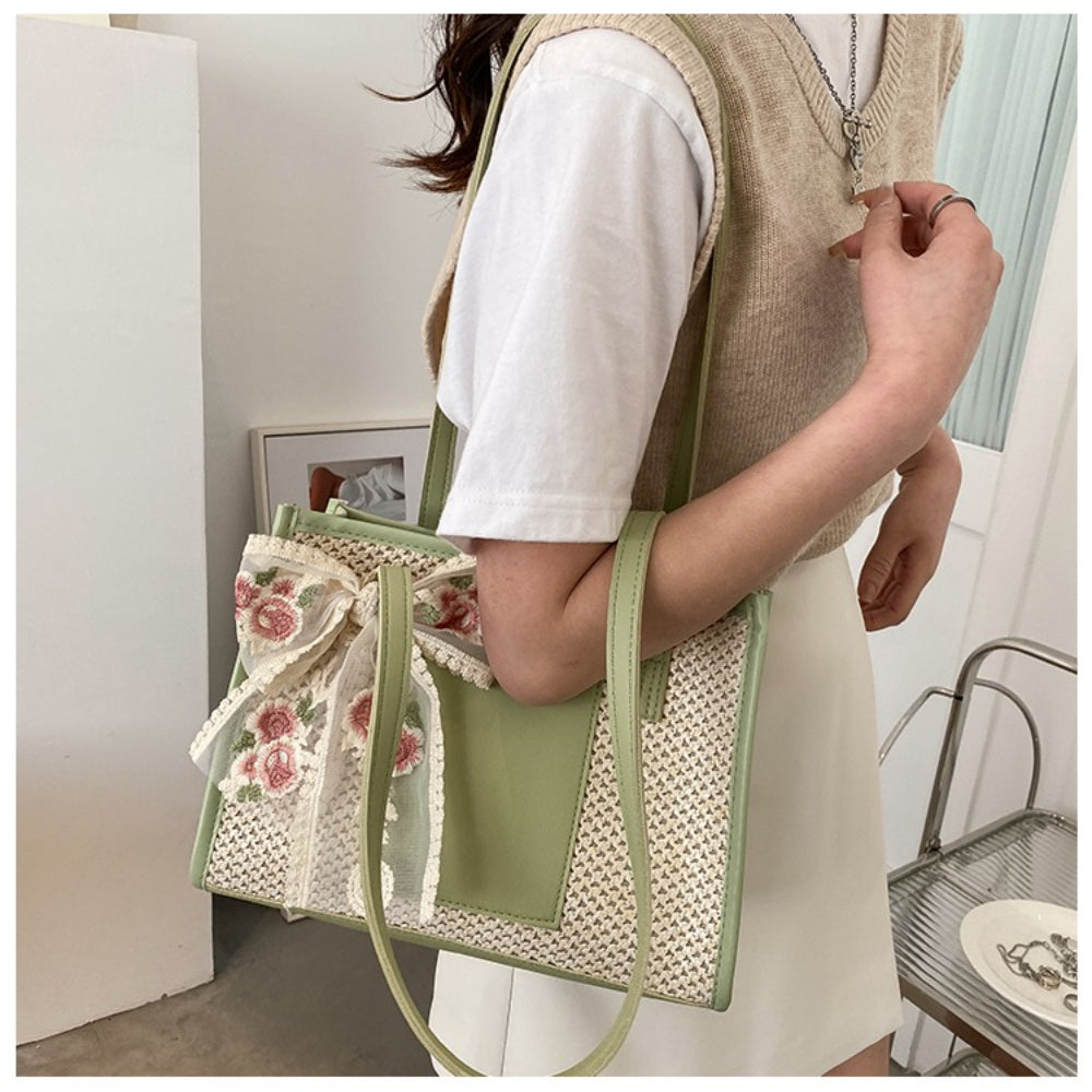 Straw Beach Shoulder Tote Bag - Modomu