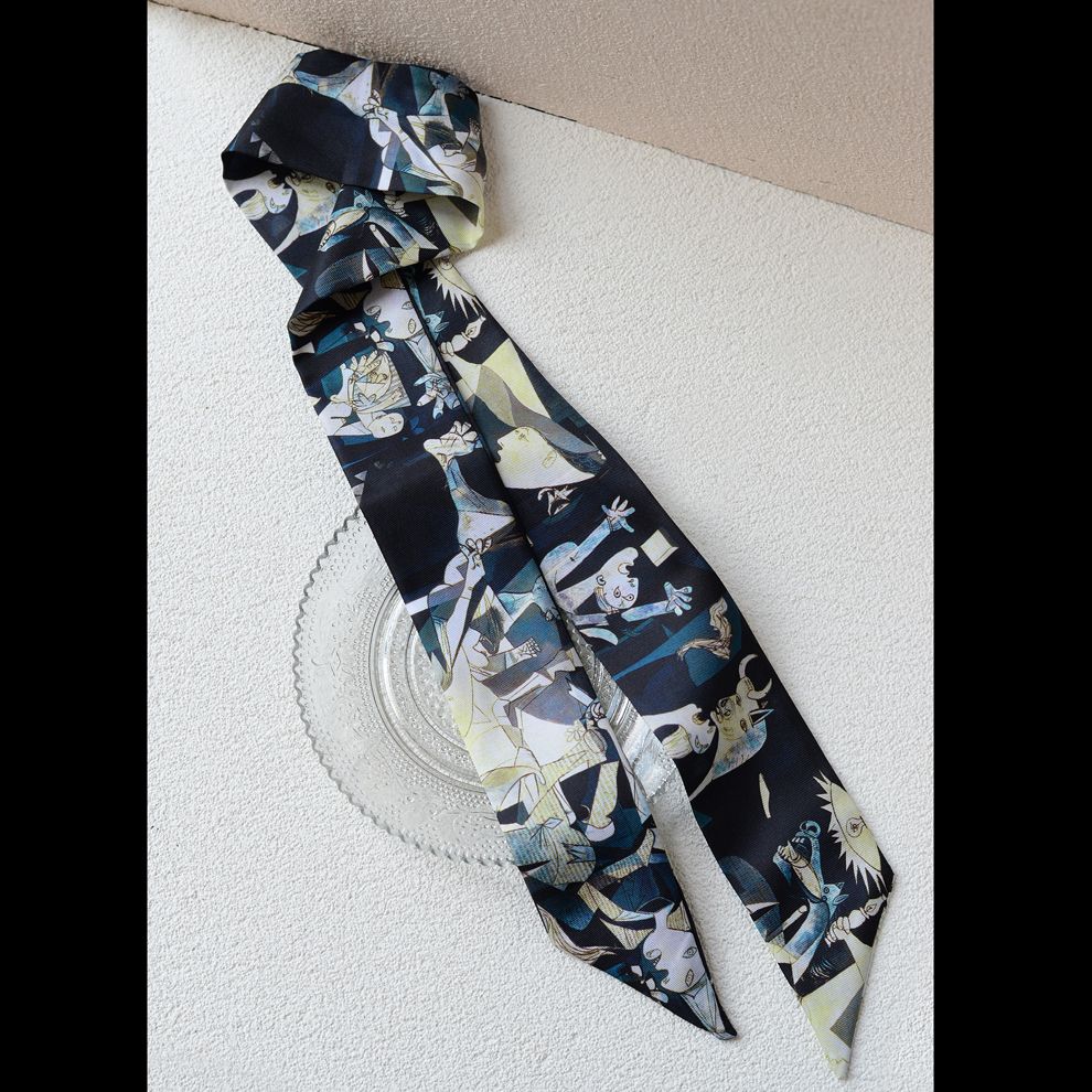 Art Print Narrow Silk Tie