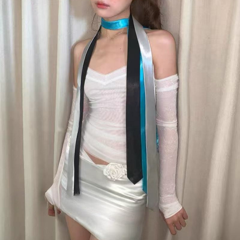 Versatile Long Tie Scarf Accessory - Modomu