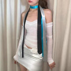 Versatile Long Tie Scarf Accessory - Modomu