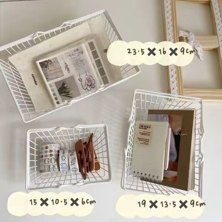 Wire Storage Basket with Handle