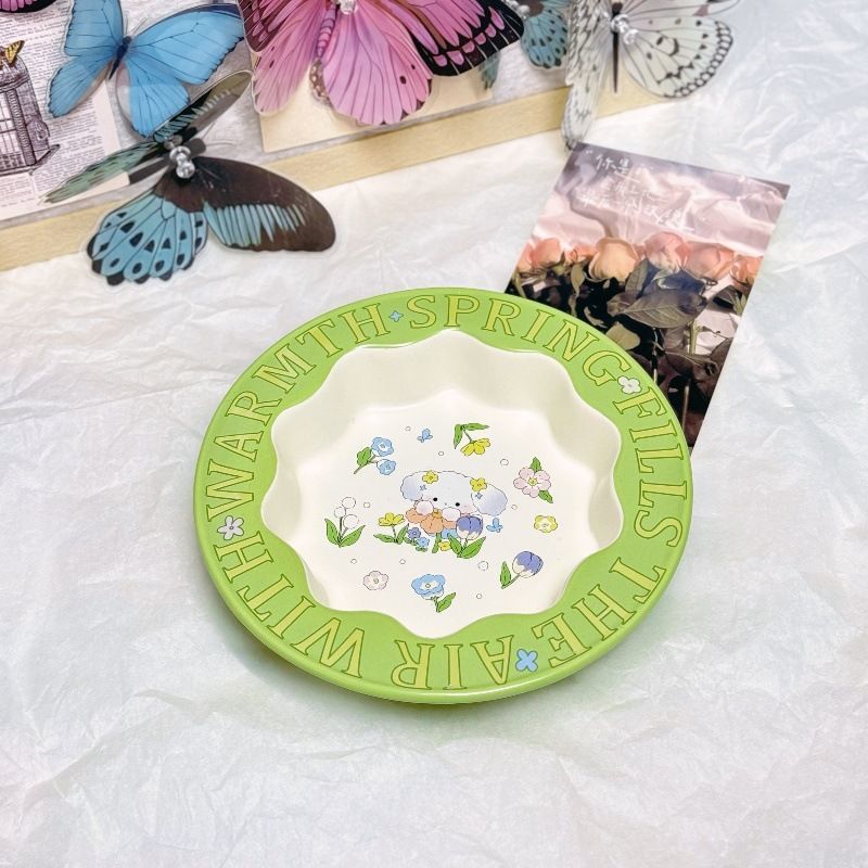 Ceramic Pet Bowl with Rim
