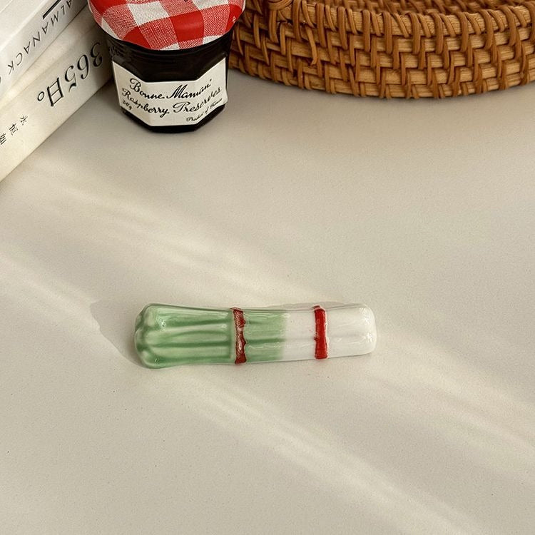 Hand-Painted Vegetable Chopstick Rest