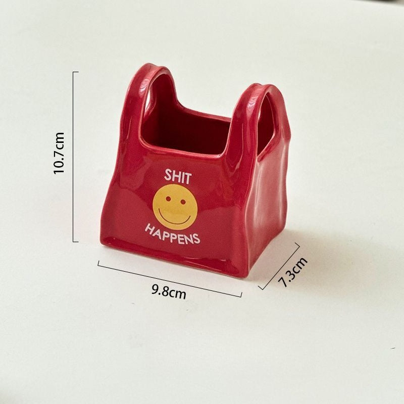 Smiley Bow Ceramic Storage Box