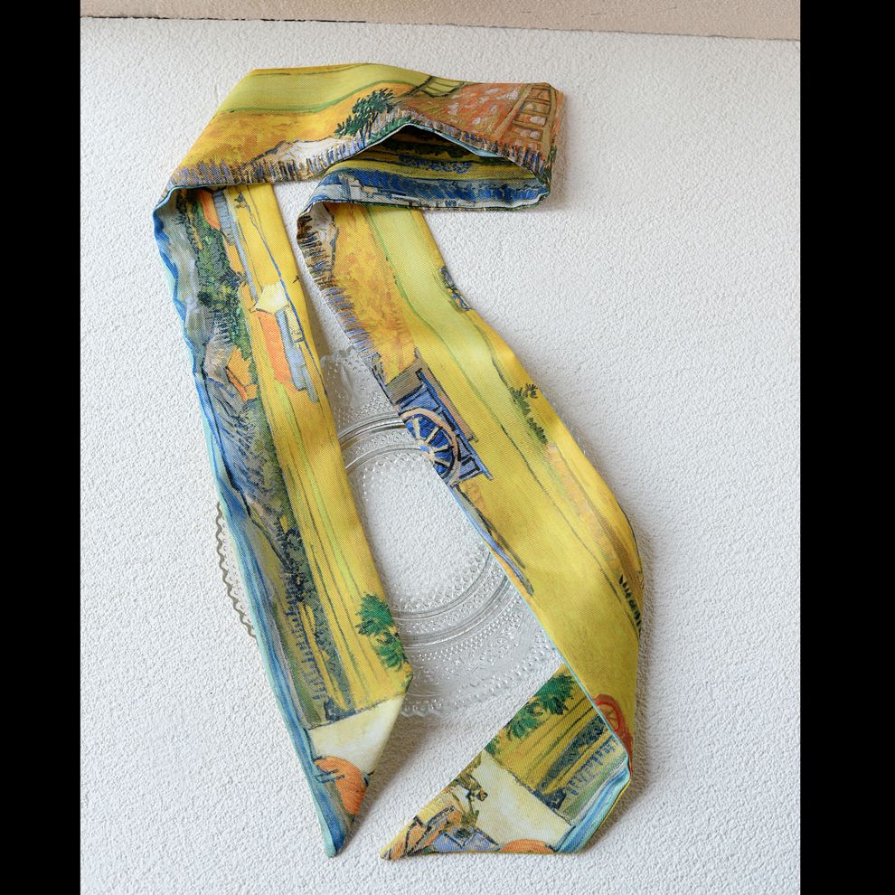 Art Print Narrow Silk Tie