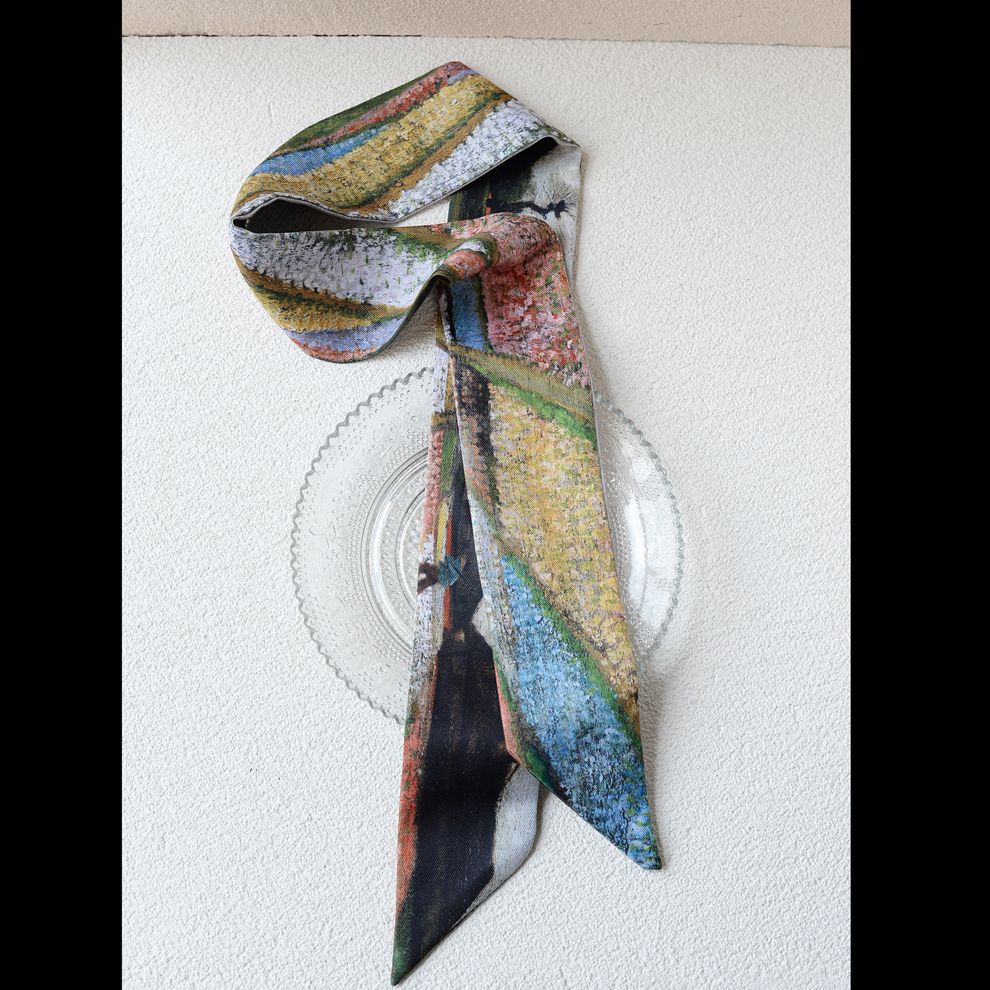 Art Print Narrow Silk Tie