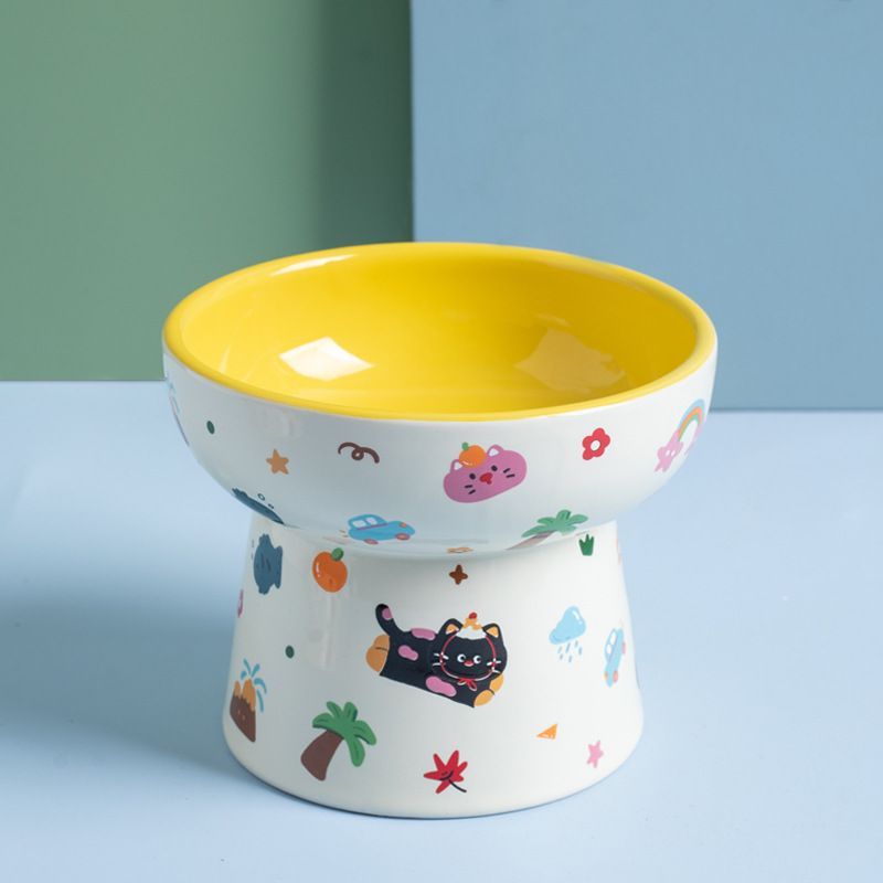 Elevated Ceramic Cat Food Bowl