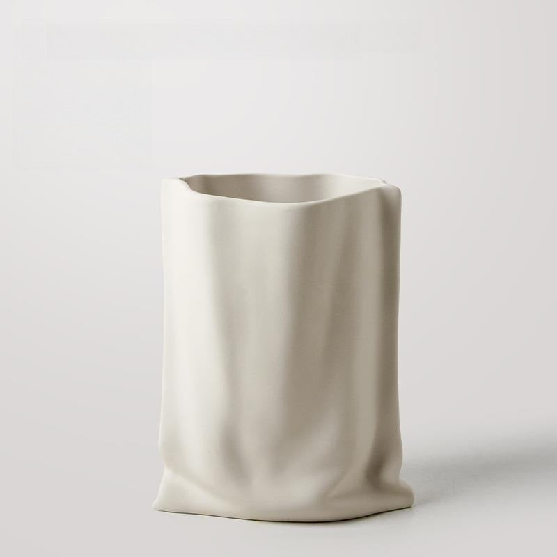 Textured Ceramic Paper Bag Vase - Modomu