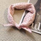 Cotton Linen Floral Square Scarf - Modomu