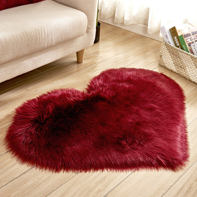 Plush Heart Shaped Floor Mat