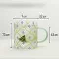 Patterned Clear Handled Mug