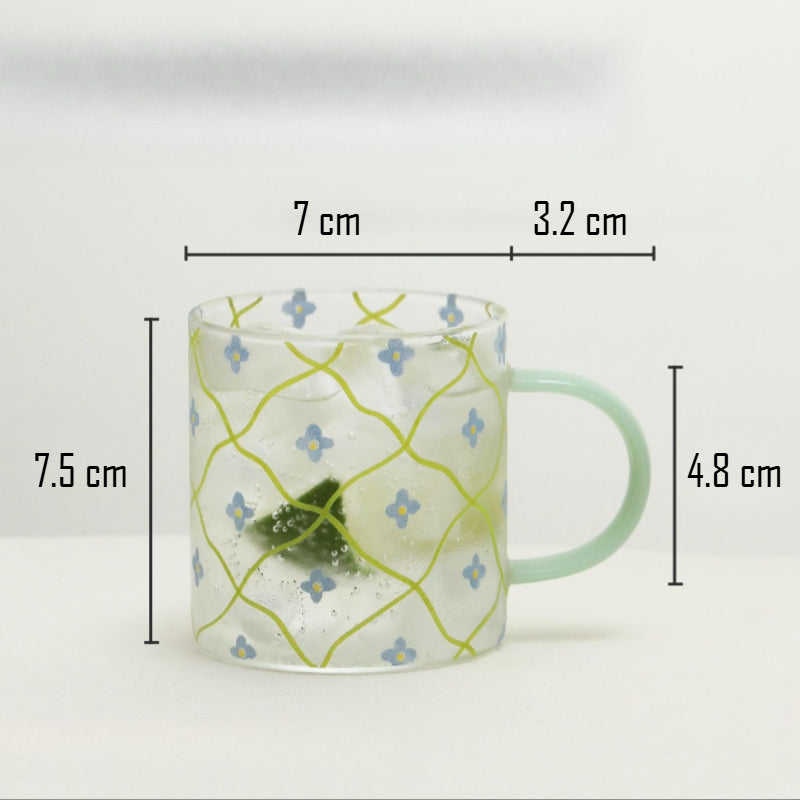 Patterned Clear Handled Mug