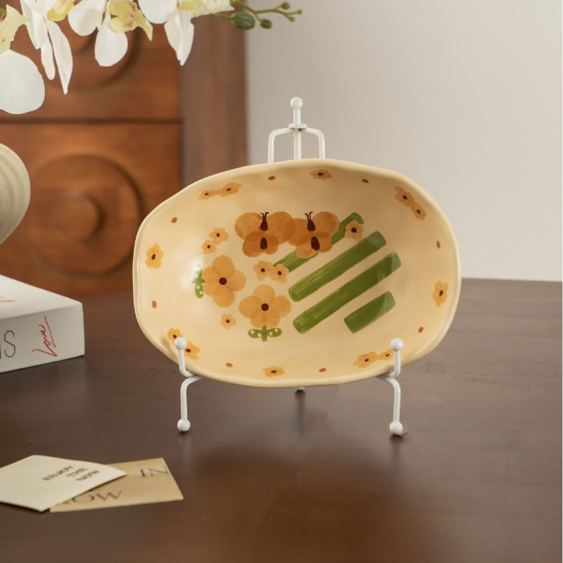 Butterfly Floral Ceramic Rice Bowl - Modomu