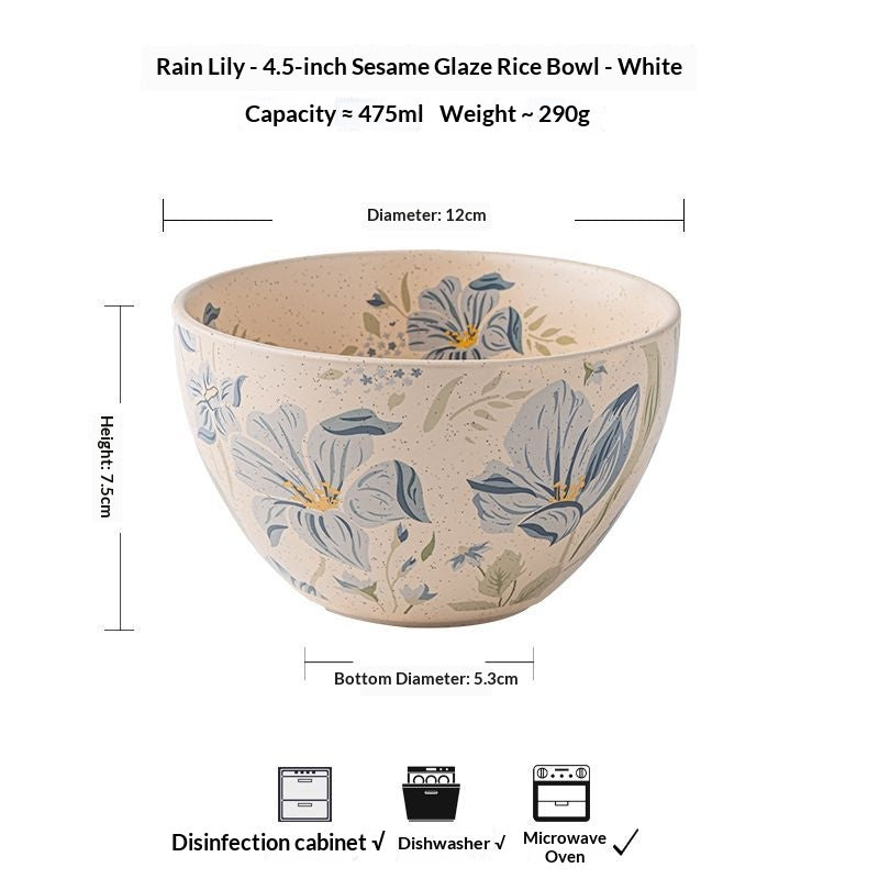 Speckled Glaze Hand-Painted Rice Bowl